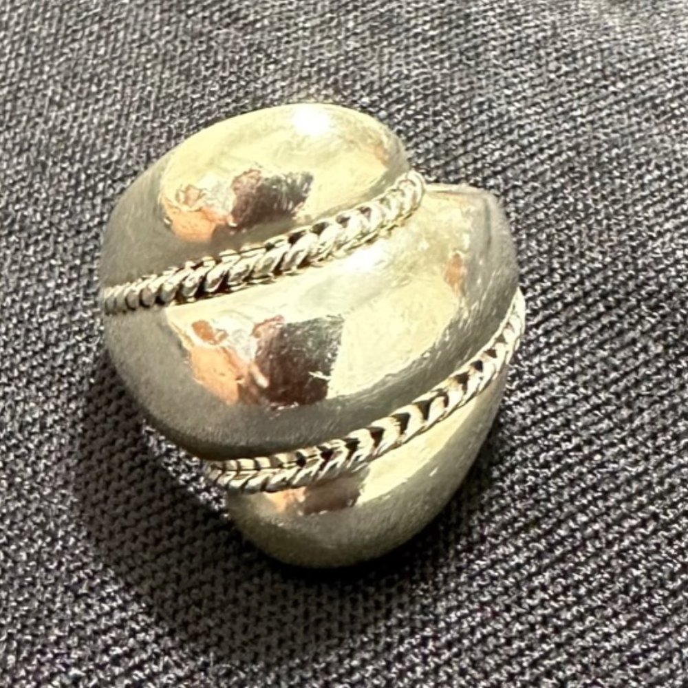 Vintage Designer ESPO Signature Puffy Dome 925 Sterling Ring - Picture 2 of 4